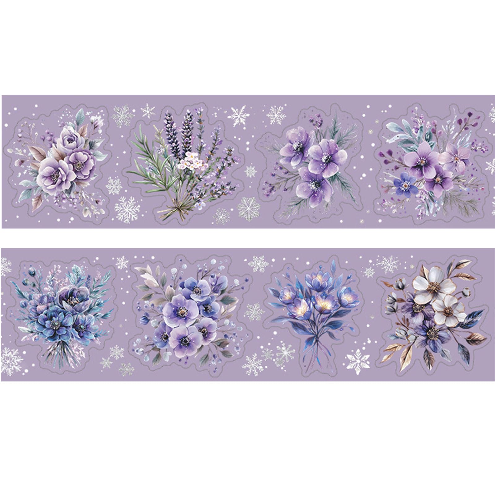 ordinarYone Winter Flower Sticker Waterproof Adhesive PET Sticker for Scrapbooking Journal Notebook Phone Covers Laptop Decoration