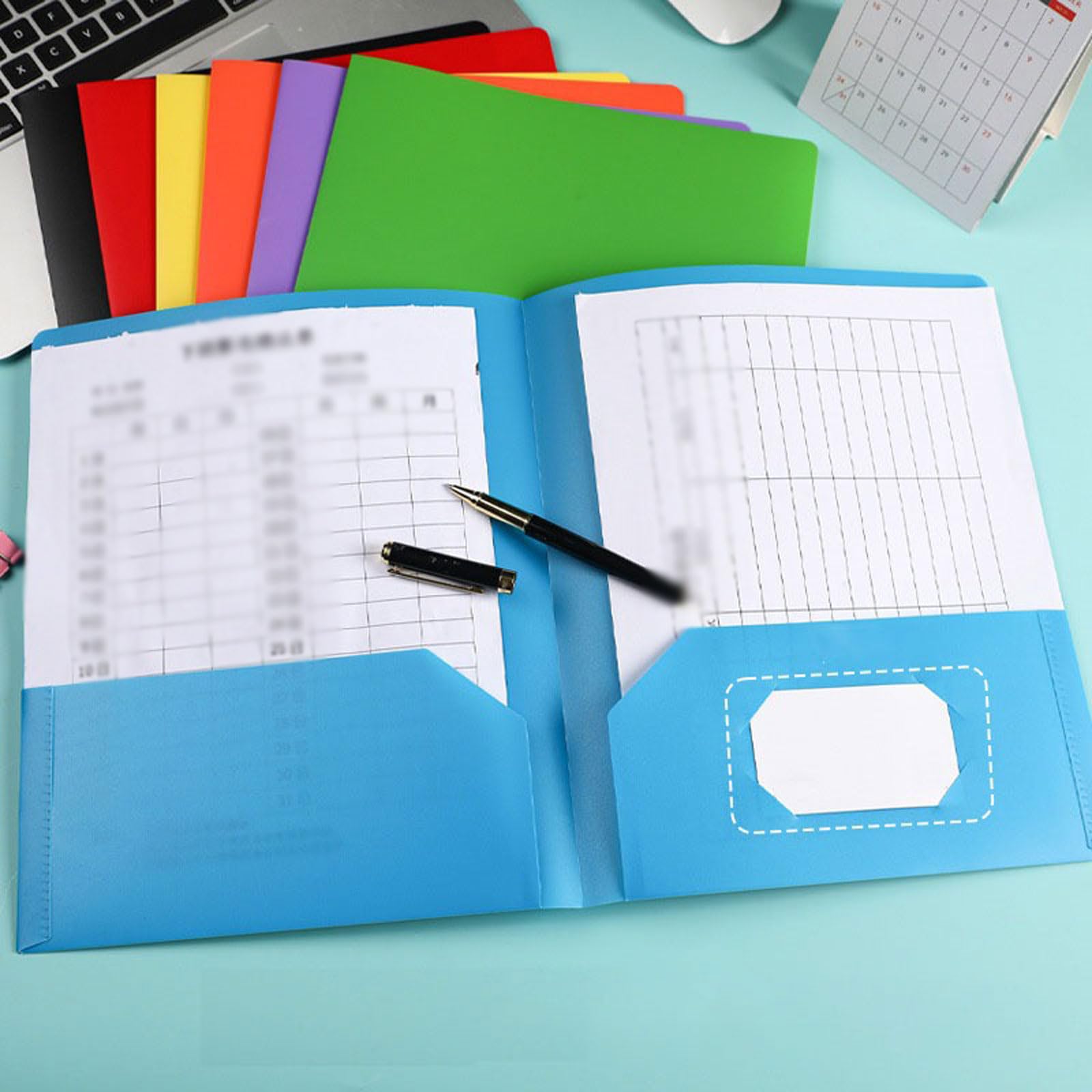10-Pack-Plastikordner Aufbewahrungsdoppelpocket-Ordner für die Kommunikationskommunikation Office Office-Dokumente für Schüler geeignet