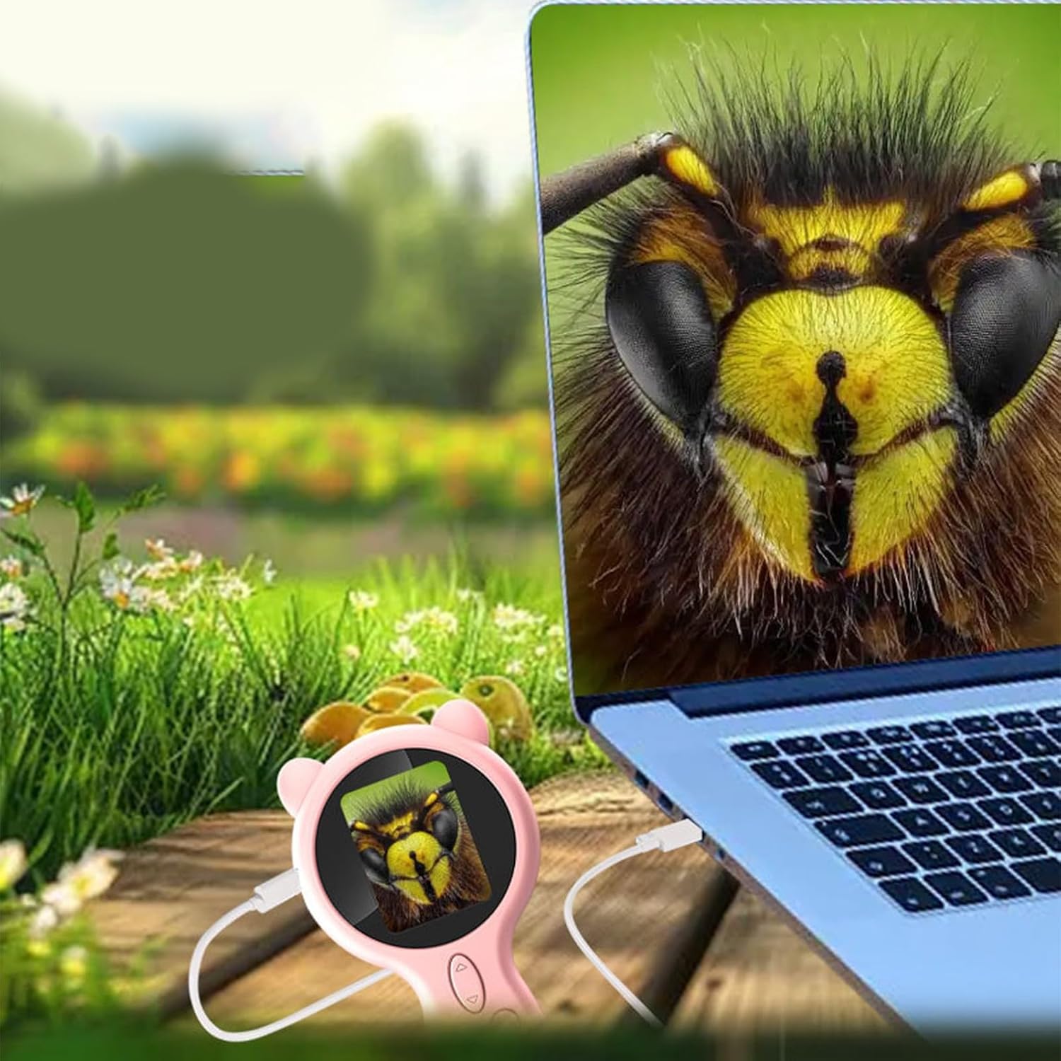 キッズ顕微鏡 500X 倍率 充電式ハンドヘルド 写真ビデオ付き 屋外ハンドヘルド 子供用