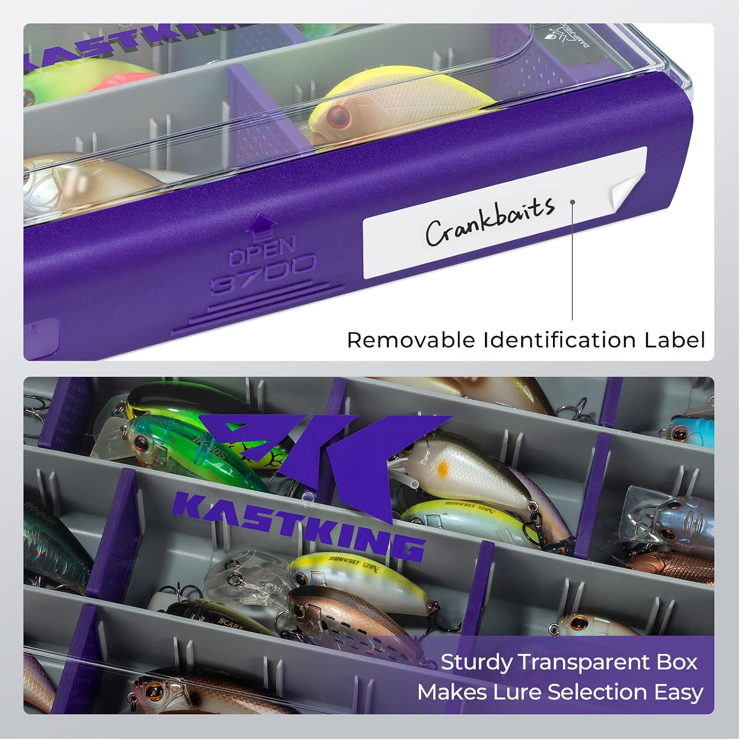 KastKing HyperSeal Waterproof Tackle Box 3700, 2 Pack, Purple, photo 7 of 8