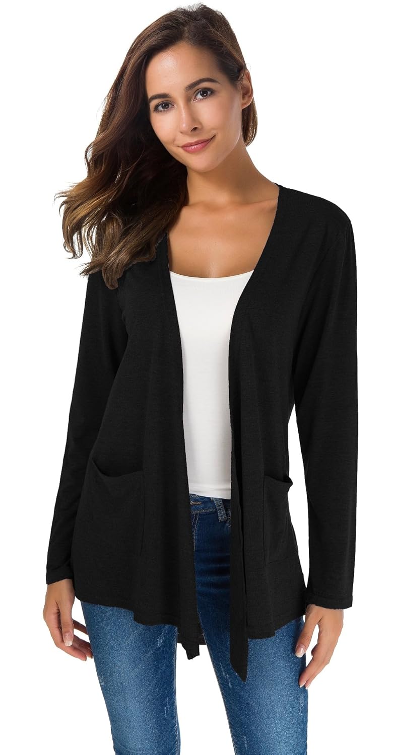 TownCat Cardigans for Women Loose Casual Long Sleeved Open Front Breathable Cardigans with Pockets