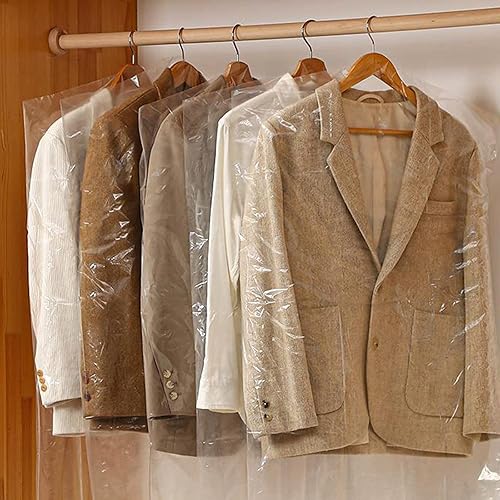 Miniatura 6 de AVLA Paquete de 50 bolsas de plástico para ropa, bolsas transparentes para colgar en seco, cubierta transparente para colgar ropa, bolsas