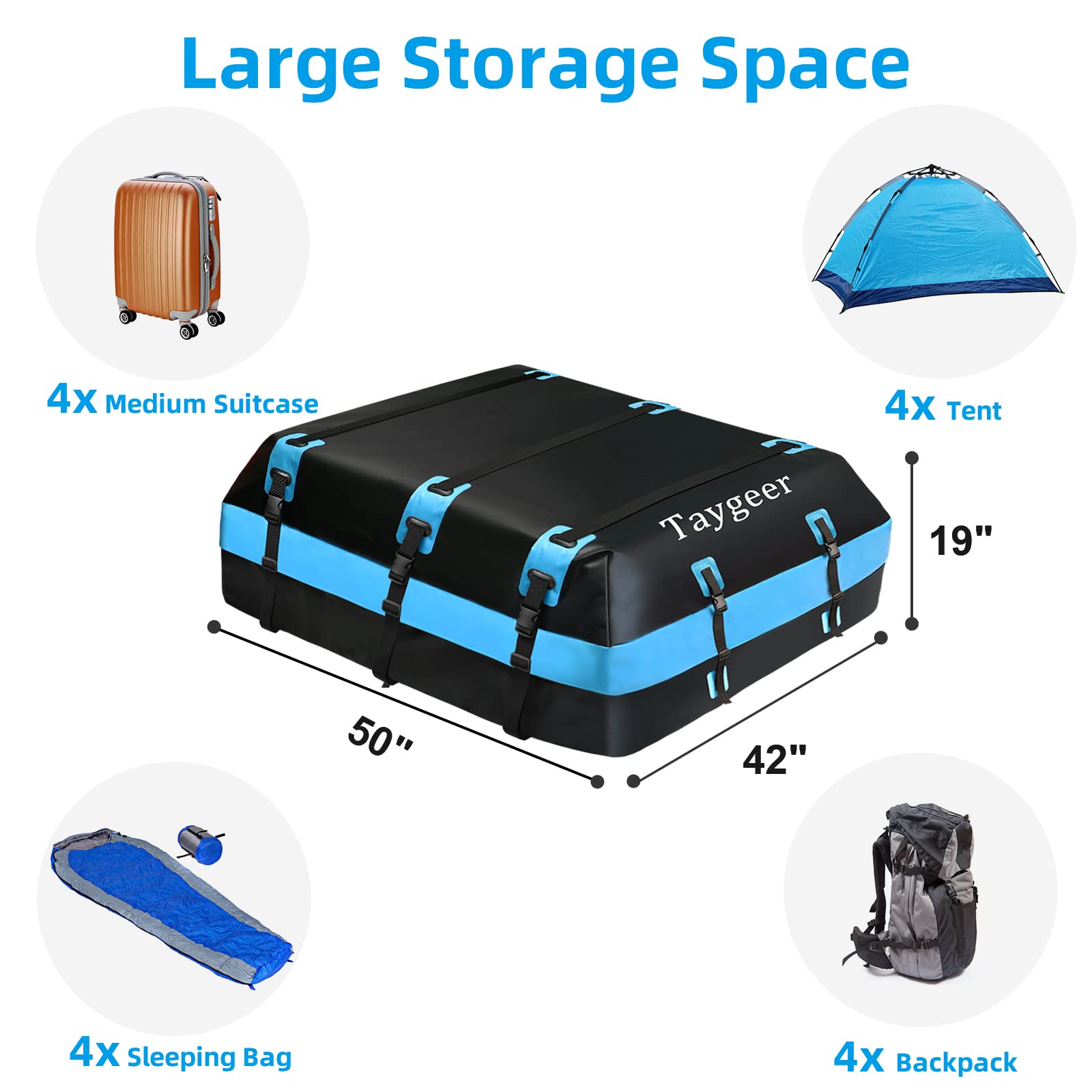 Buy Rooftop Cargo Carrier, 21 Cubic Feet Waterproof Vehicle SoftShell