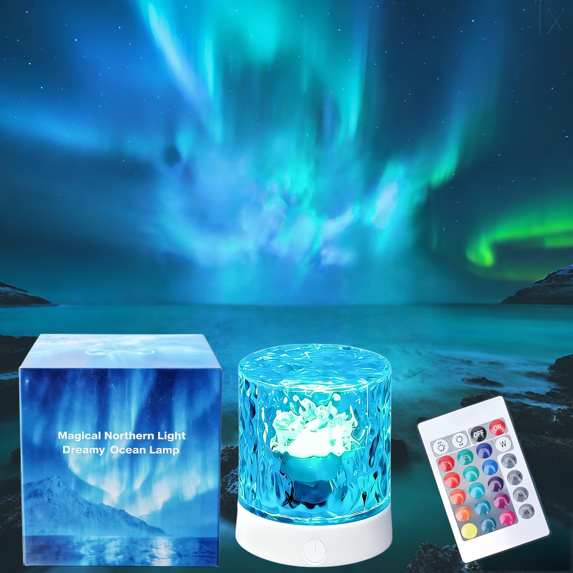 Northern lights 水 Cordless Northern Aurora Borealis Light Projector for Bedroom