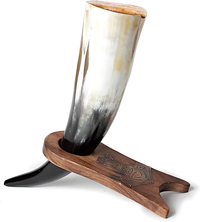 Verre Médiéval Hydromel Tasse Viking En Corne De Bœuf Authentique - Chope Médiévale 15cm Pour Bière, Hydromel - Cadeau Original Chope à Bière Viking