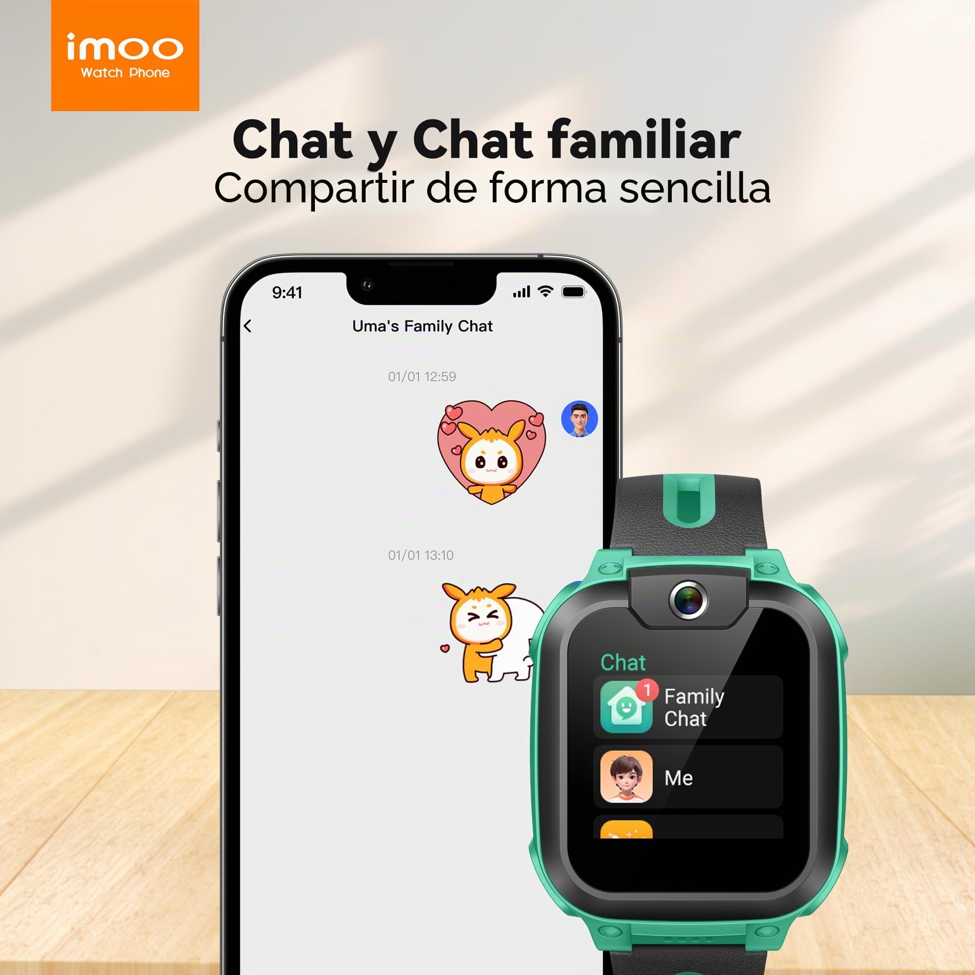 imoo Z1 Reloj Inteligente Niños, Reloj Inteligente Niño GPS y Vídeo Llamadas, Smartwatch Niños con Larga Duración Llamadas, Reloj GPS con Localización en Tiempo Real y Resistencia al Agua IPX8 (Verde)
