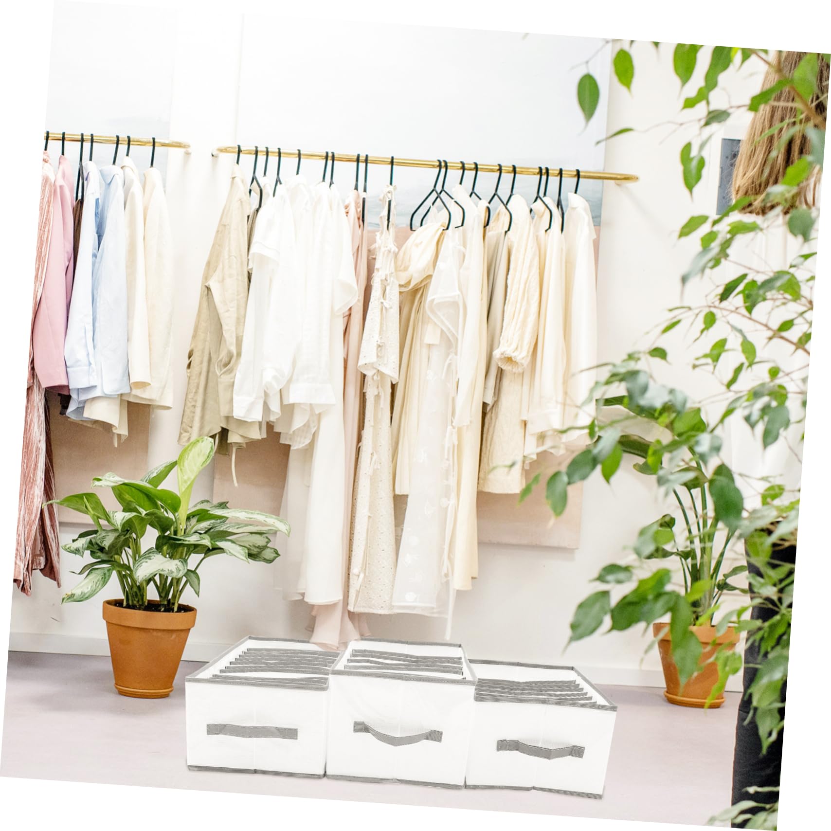 3pezzi Organizer Vestiti Scomparti Contenitore Pieghevole Per Armadio Scatola Per Riporre Abiti e Oggetti in Casa e Camera Da Letto Resistente e Lavabile