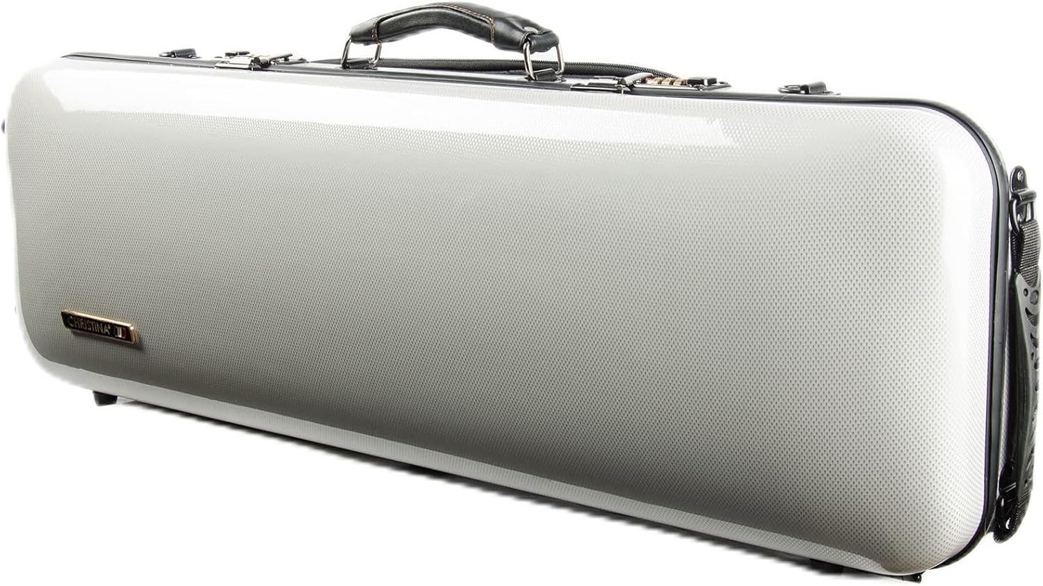 Photo 1 of 4/4 Full Size Violin case High-Strength Carbon Fiber Rectangular Violin Music Bag With Combination Lock and Extra Bag White Violin Hard Case (VB-Square-WhiteDot spot)