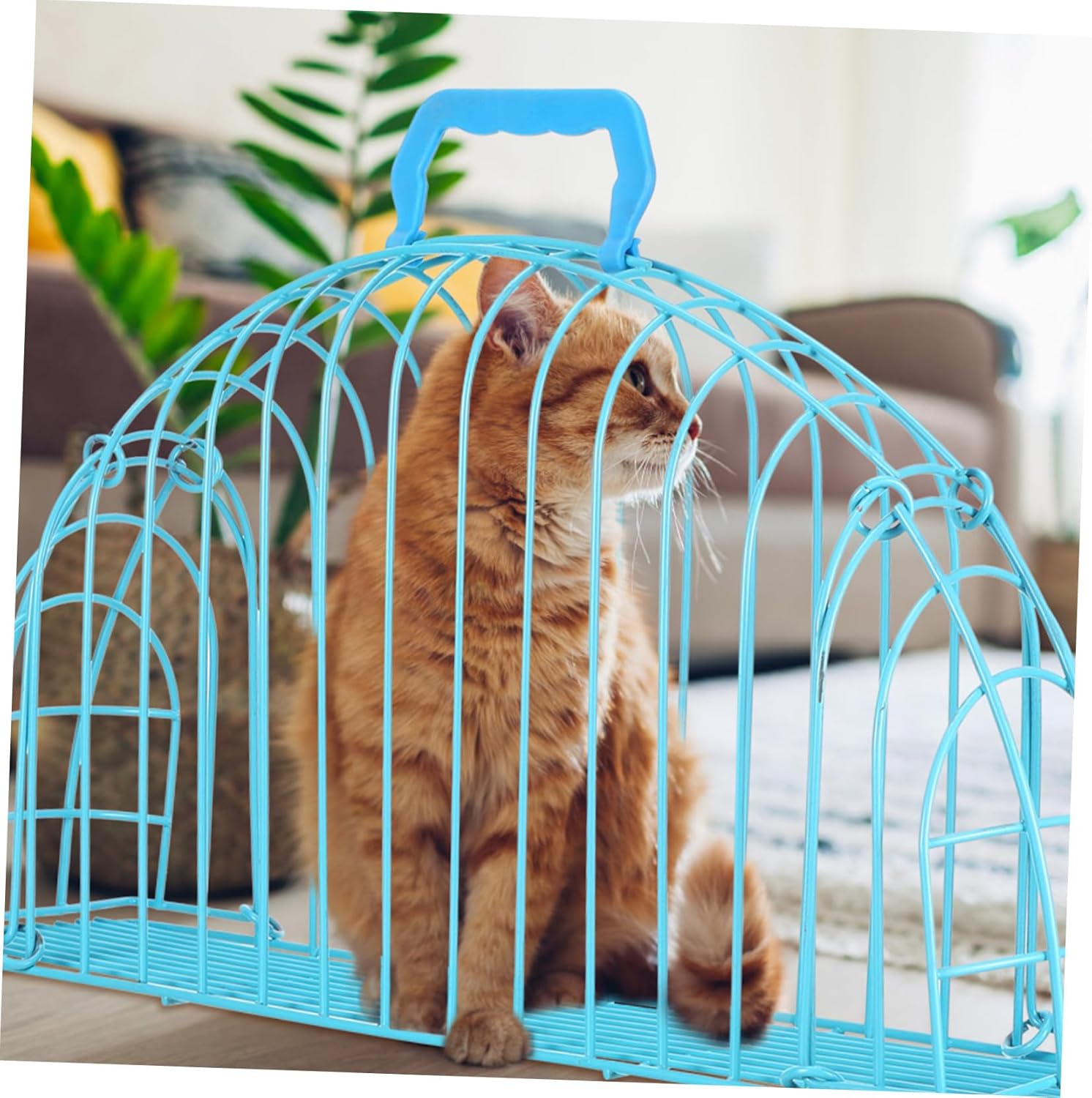 Metal Cat Cage Washable Portable Bathing Grooming Nail Trimming Mesh Scratch-Resistant s