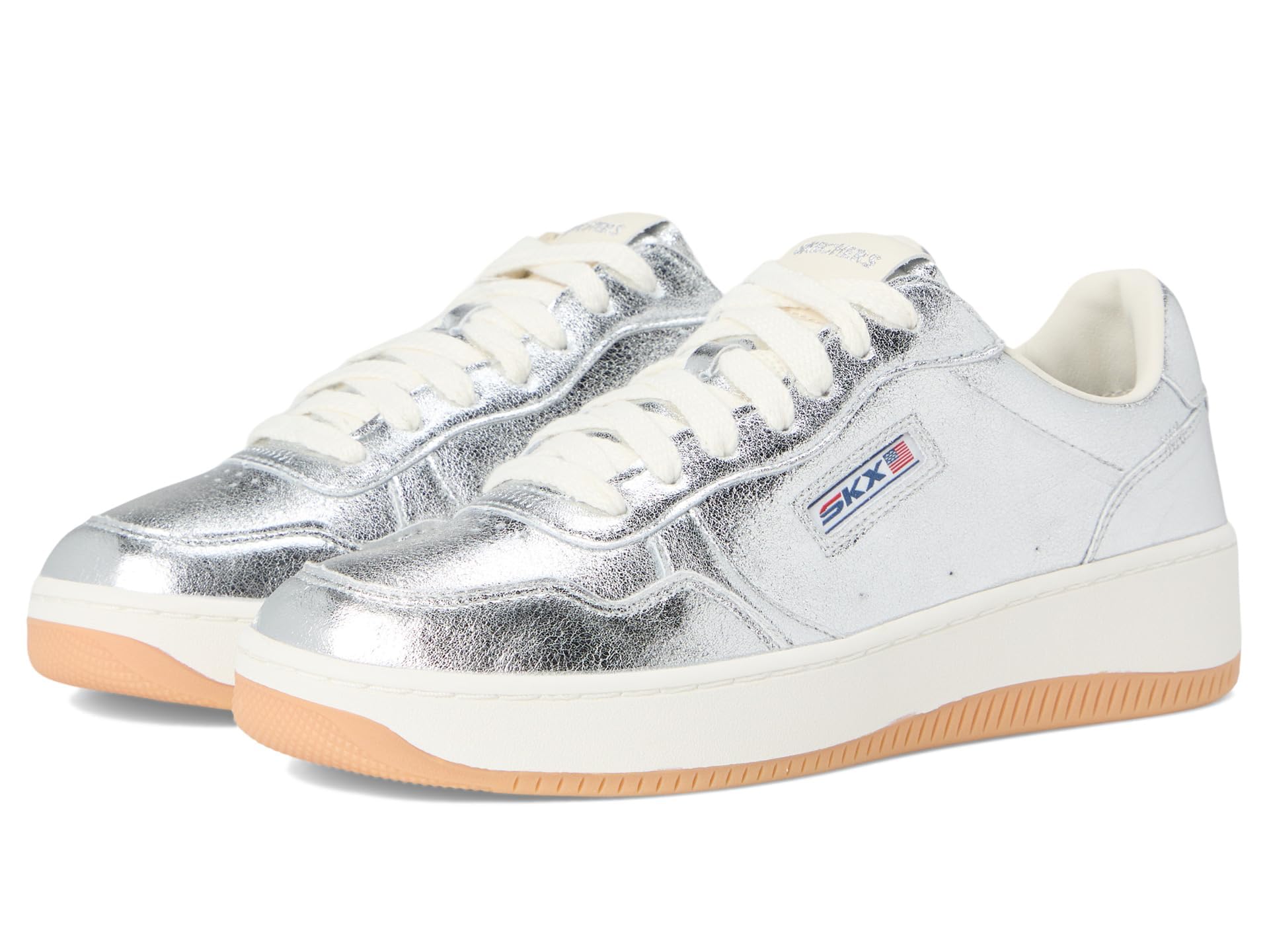 Amazon | Skechers レディース スポーツ コート 2.0 - メタリック