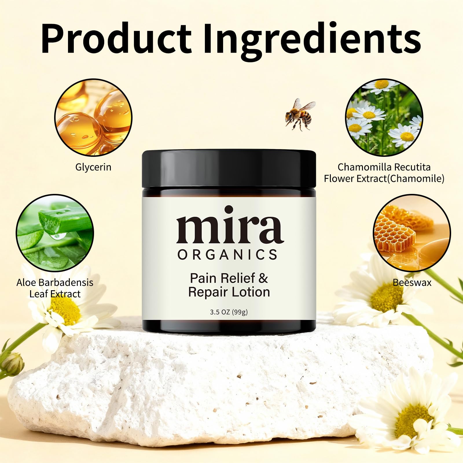 Mira Pain Relief & Repair Lotion, Mira Organics Pain Relief Cream