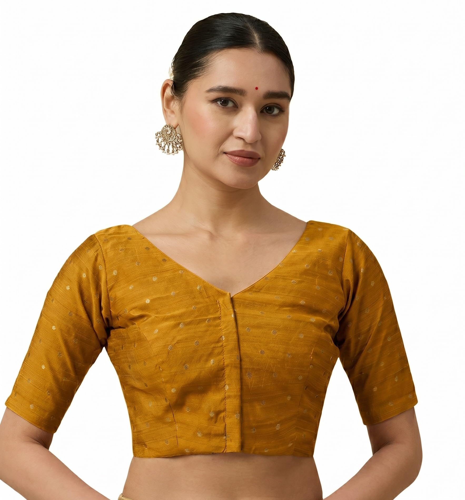 studio shringaar Women's Cotton Silk Blended Handloom Readymade Saree Blouse-picture-43