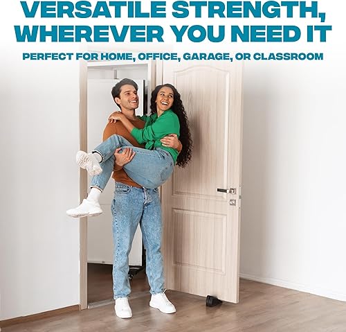 Vista 18 de Strongest Home Cuña de tope de puerta resistente (6 piezas cromadas), tope de puerta de goma antideslizante y metal para puertas pesadas, funciona