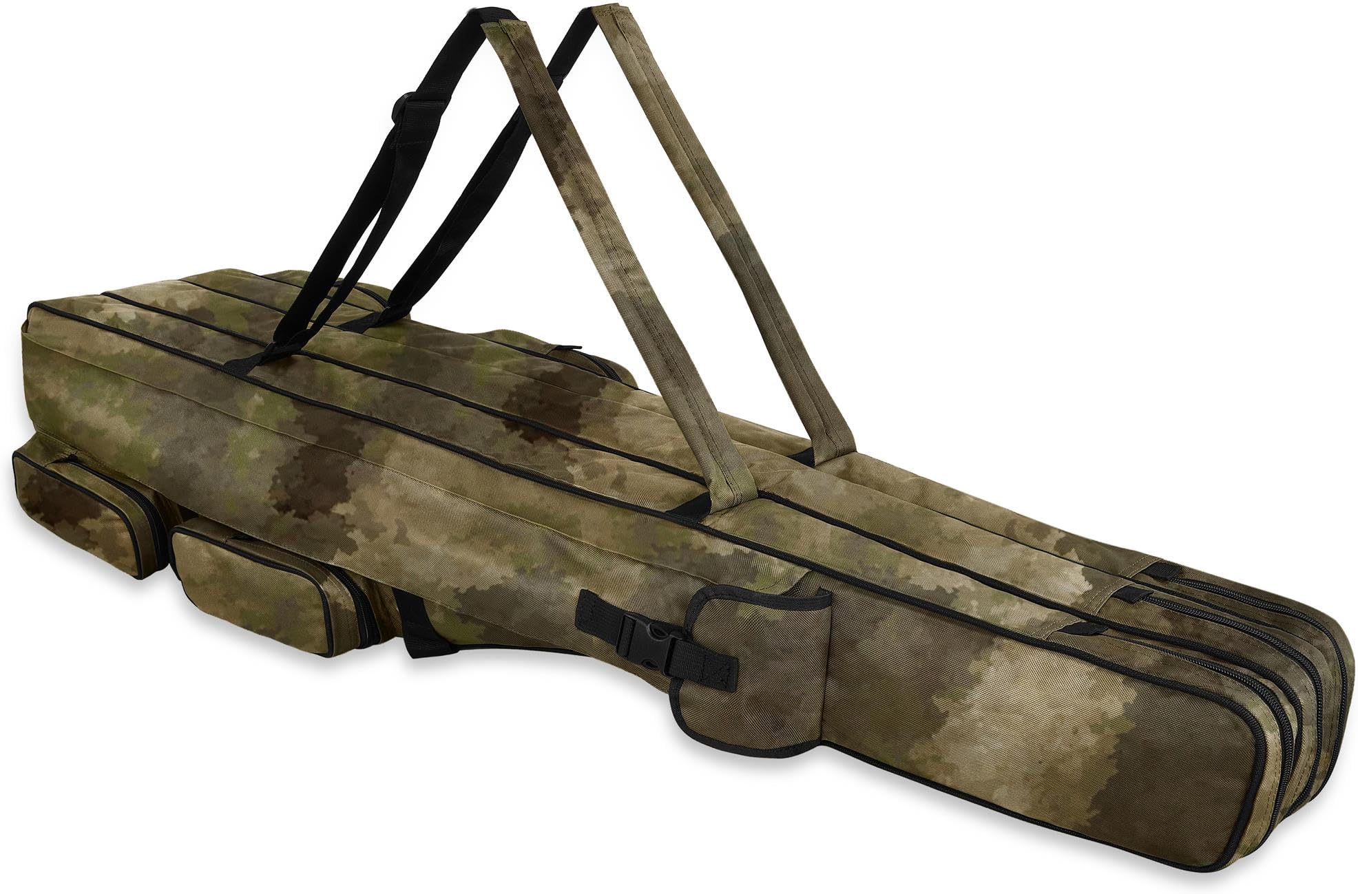 normani Rutentasche Angelrutentasche Rutenfutteral Aufbewahrungstasche 125 cm / 150 cm / 160 cm / 170 cm / 190 cm - Wasserabweisende Angeltasche Angelrucksack TAC 3 Innenfächer 160 cm
