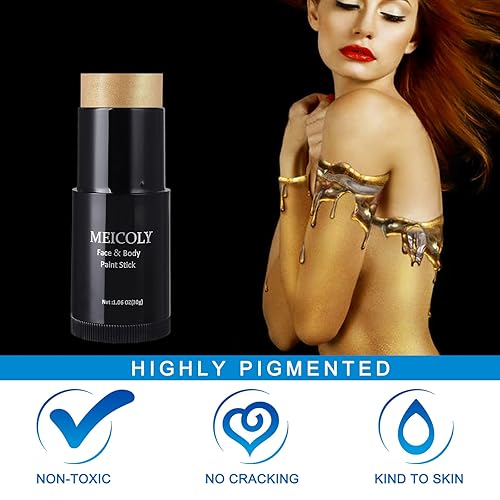 Vista 97 de MEICOLY Pintura facial naranja para el cuerpo (1.06 onzas), pintura facial crema para Halloween, calabaza, tigre, efectos especiales, maquillaje