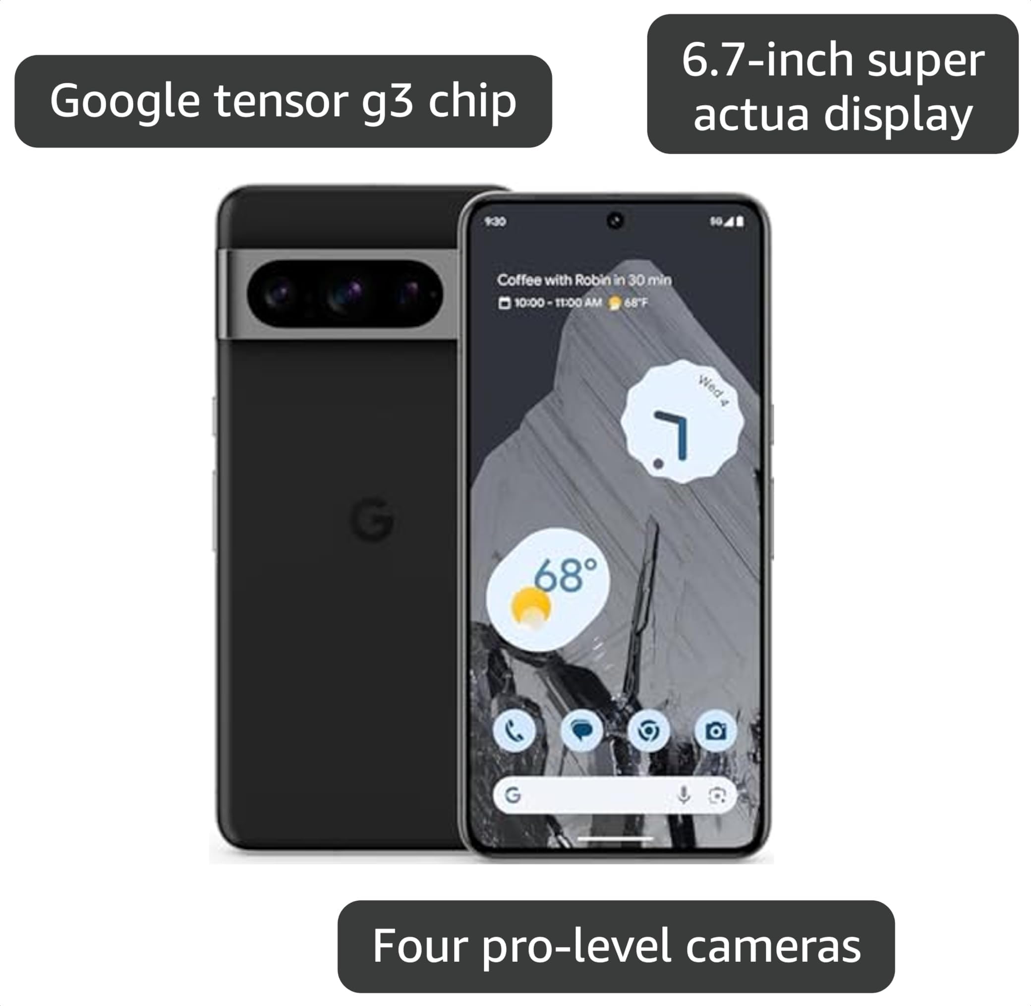 Amazon.com: Google Pixel 8 Pro, 256GB, Obsidian - Locked to AT&T