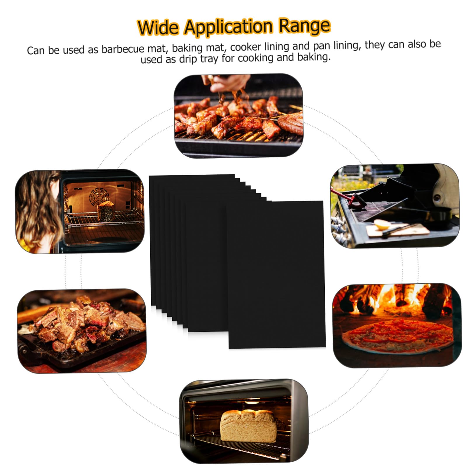 DOITOOL 9stücke Grillmatte Für Backofen Hitzebeständige Backmatte Mit Antihaftbeschichtung Ofenmatte Als Kochmatte Oder Brätereinlage Wiederverwendbare Ofenmatten Für Einfache Reinigung