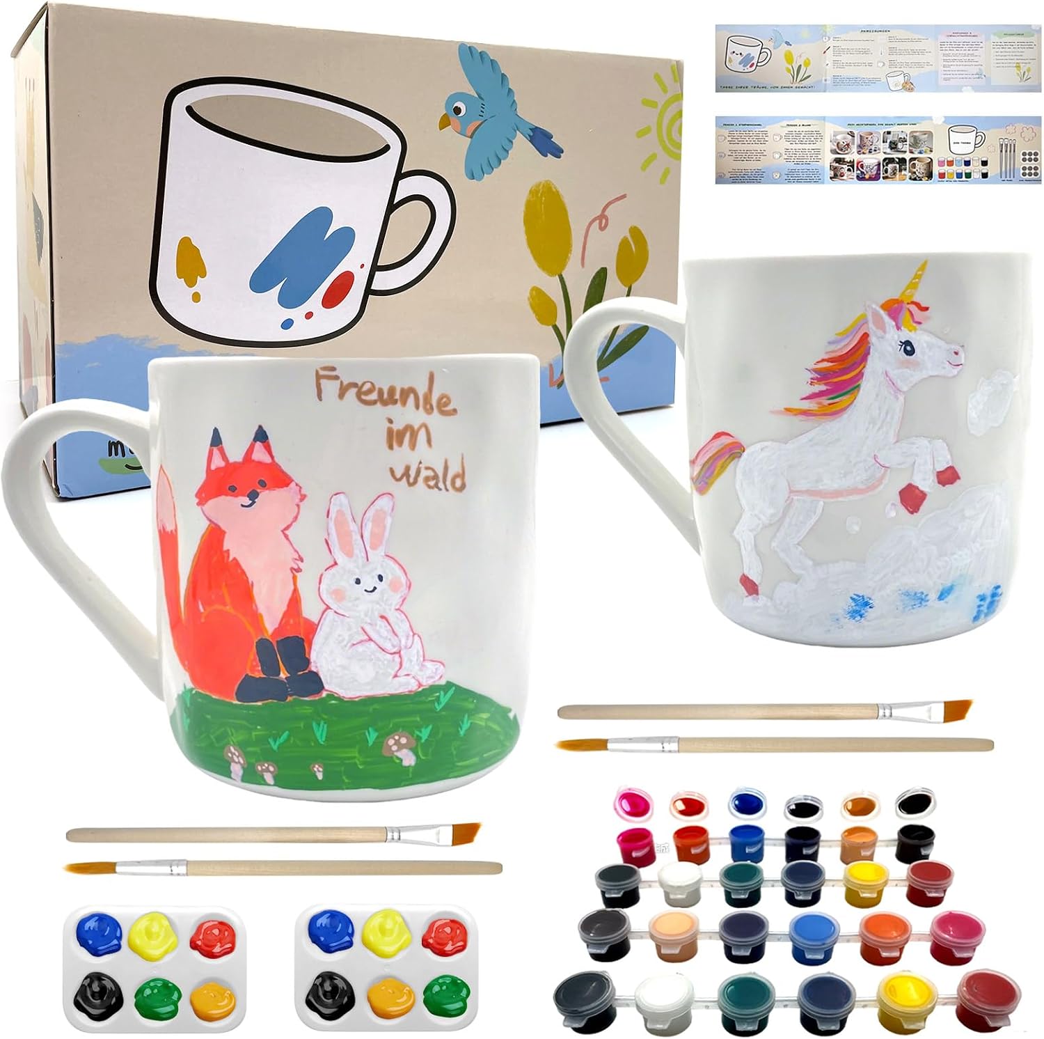 LEOSINYIN Ceramic Painting Set, Cup Painting Set, DIY Cups P