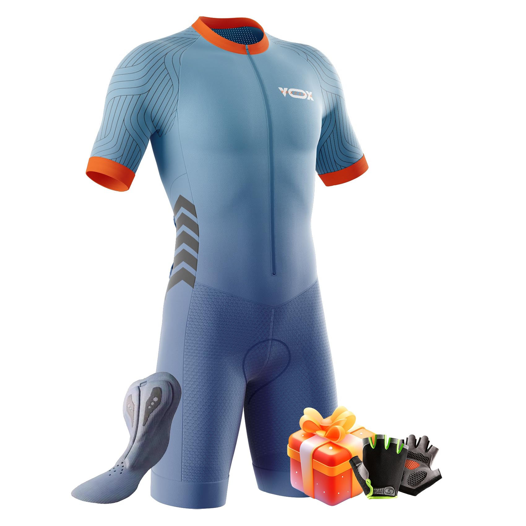 Nuovi Tuta da triathlon da uomo,Tuta da Triathlon a Maniche Corte da Uomo,Abbigliamento Ciclismo monopezzo MTB Body Trisuit Cycling Skinsuit+Triathlon Unisex