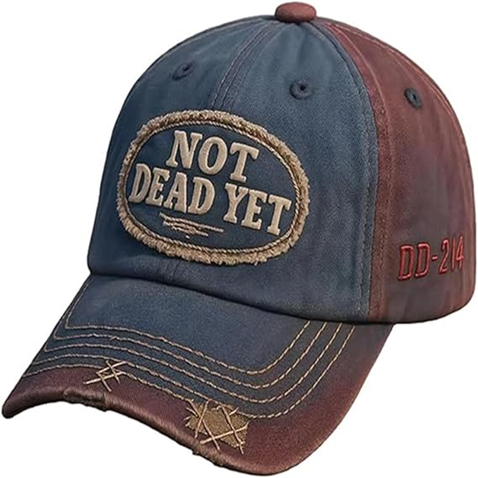 Hadghdf Veterans Casual Hat, Not Dead Yet Dd-214 Cap, Vintage Dark Humor Embroidered Baseball Cap, Black Humor Embroidered Badge, Veterans Casual Baseball Hat, for Retired Soldiers (1 PCS)