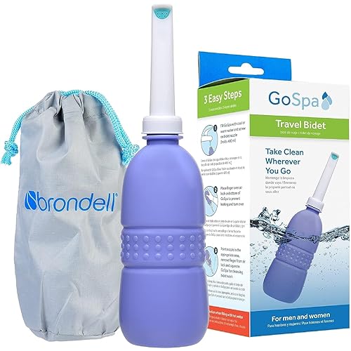Brondell GoSpa Travel Bidet GS-70 Easy-to-use Portable Bidet with Convenient Nozzle Storage, Travel Bag, 400 ml Capacity, and Angled Nozzle Spray