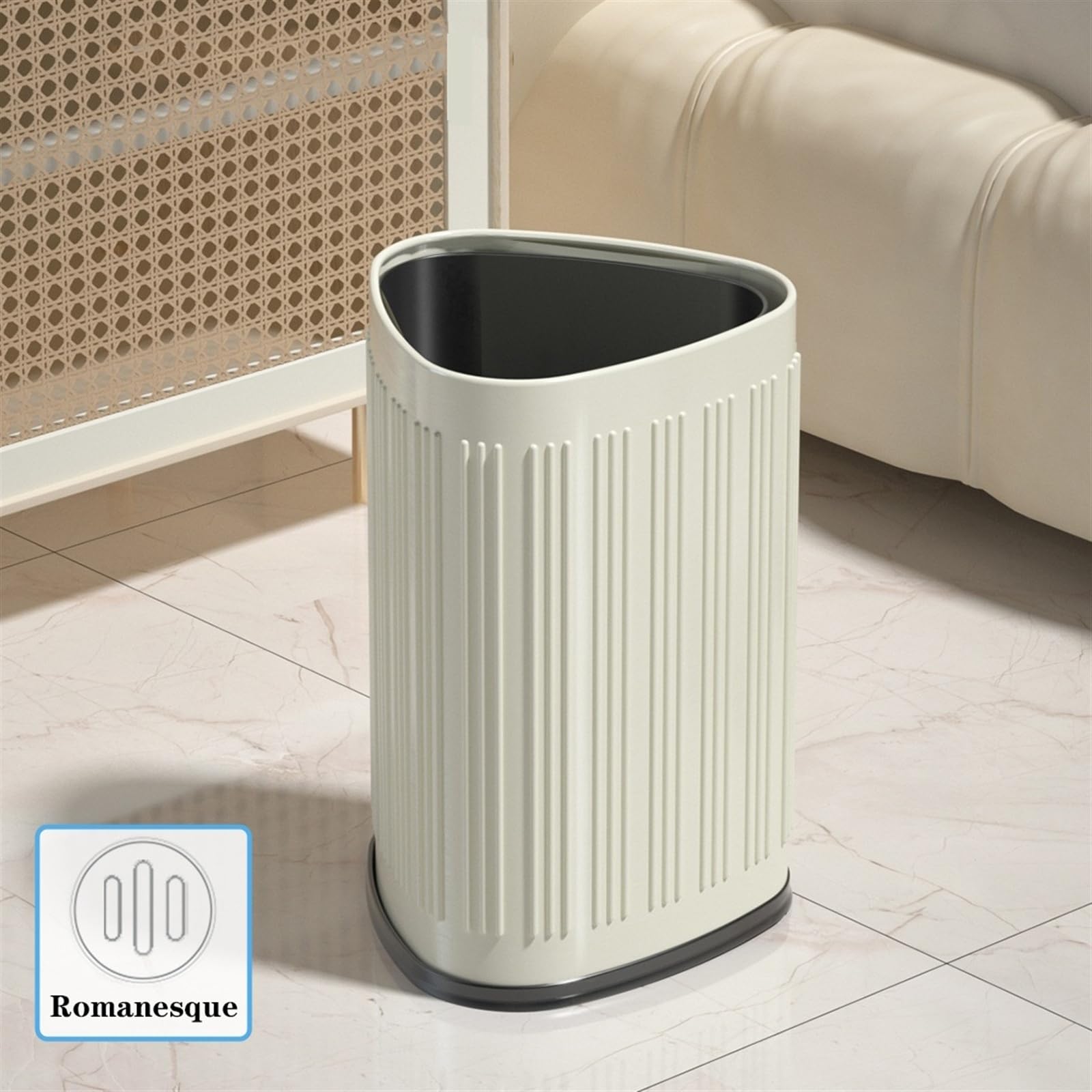 Müll- und Papierkorb Herzförmiger Mülleimer, 9/15 Liter Edelstahl-Mülleimer, oben offener Mülleimer mit Sockel und herausnehmbarem Inneneimer for Küche, Bad, Schlafzimmer Küchenmülleimer(Schwarz,15L)