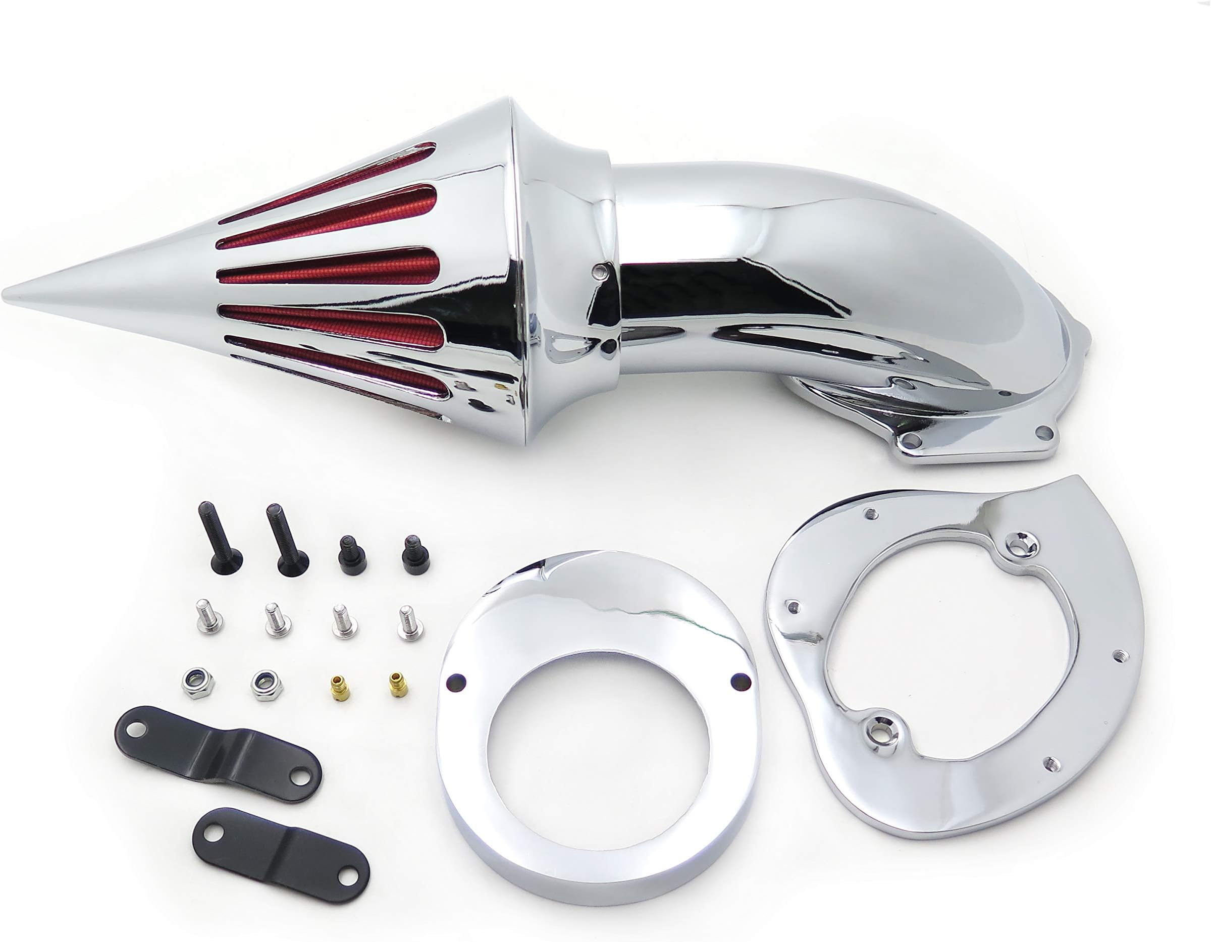 HTTMT MT225-004-CD Chrome Air Cleaner Kits Intake Filter Compatible with 1986-2012 Vstar V-Star 650
