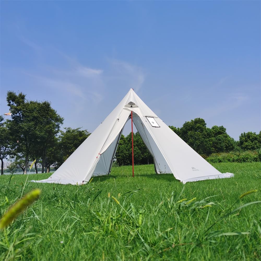 namiot kempingowy, 4-6-osobowy gorący namiot Tipi z kuchenką Jack Camping Pyramid Namiot tipi na kemping Wędrówki plecakiem