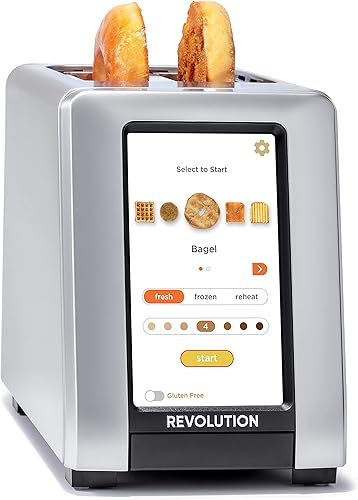 Revolution R270 Tostadora de pantalla táctil de alta velocidad, tostadora inteligente de 2 rebanadas con tecnología patentada InstaGLO y sin gluten,