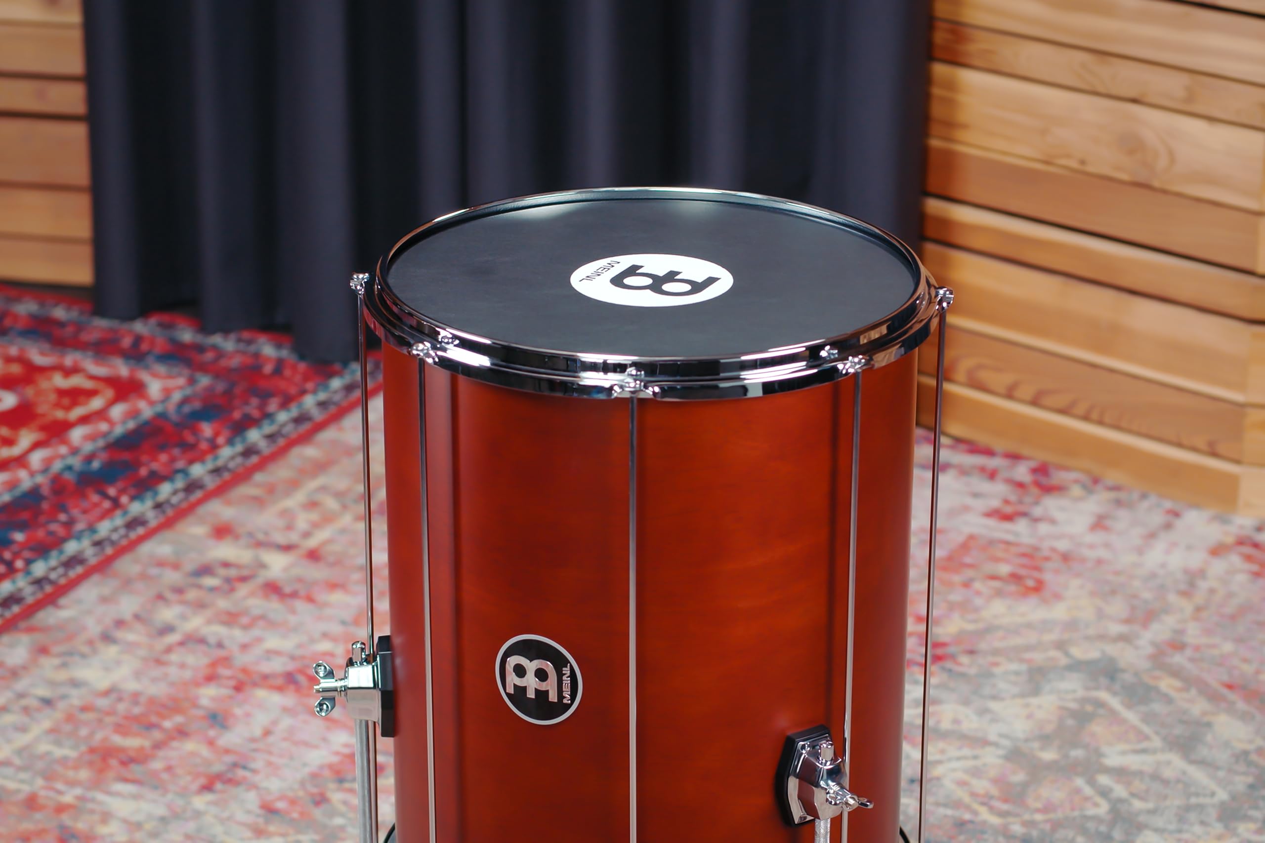 Meinl Percussion Traditional Wood Surdo – Piccolo Tamburo Samba – Altezza Regolabile – 16-Pollici Diametro – 20-Pollici Altezza – Hardwood, Brown (SU16-L-AB-M)