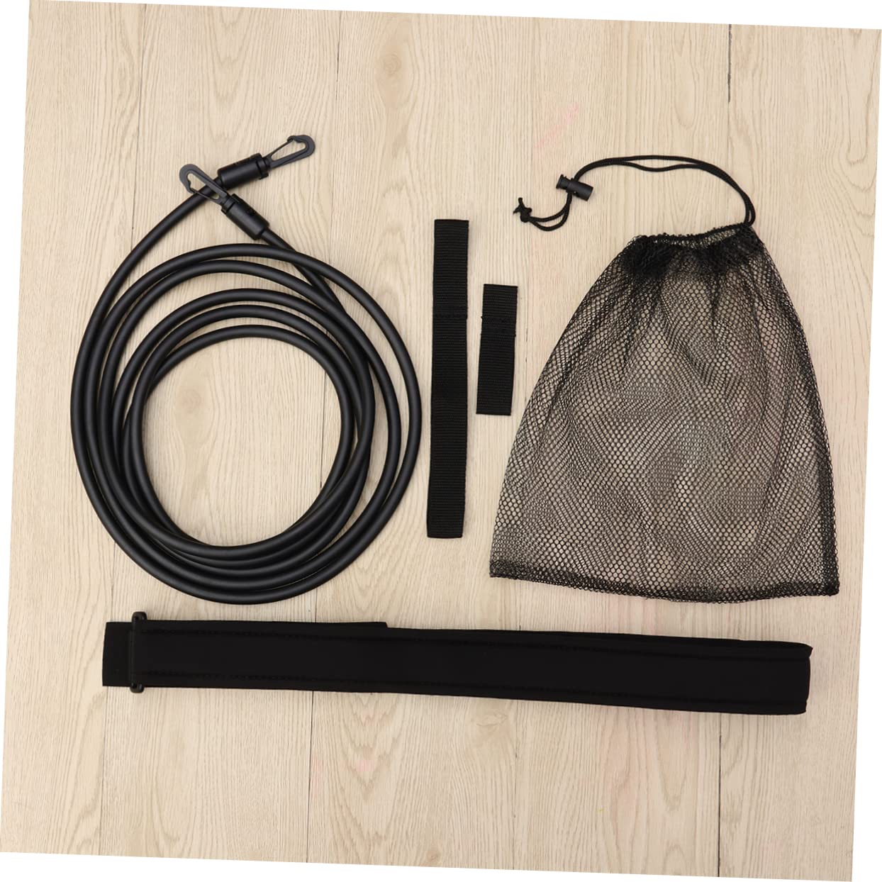 Cintura di Resistenza al Nuoto Corda Elastica Nera, Set 1 | Allenamento in Acqua e Secco, Sbr, Esercizio in Posizione, Accessorio per Fitness Acquatico