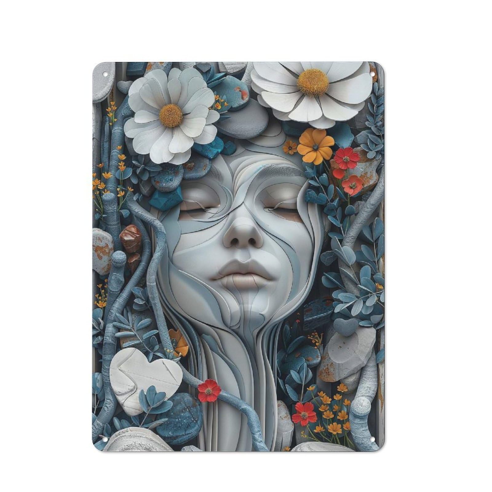 Junmoney Style-3 Natures Embrace Rustic Metal Plaque 40X30cm For Café Or Restaurant, Wall Decor For People Reorganising Café And Restaurant