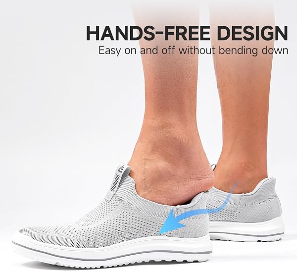 MrToNo Slip on Baskets Hommes sans Lacets Chaussures Hand-Free Chaussures de Course légères Respirantes Outdoor Chaussures de Sport Loisirs Chaussures de Course sur Route - 2