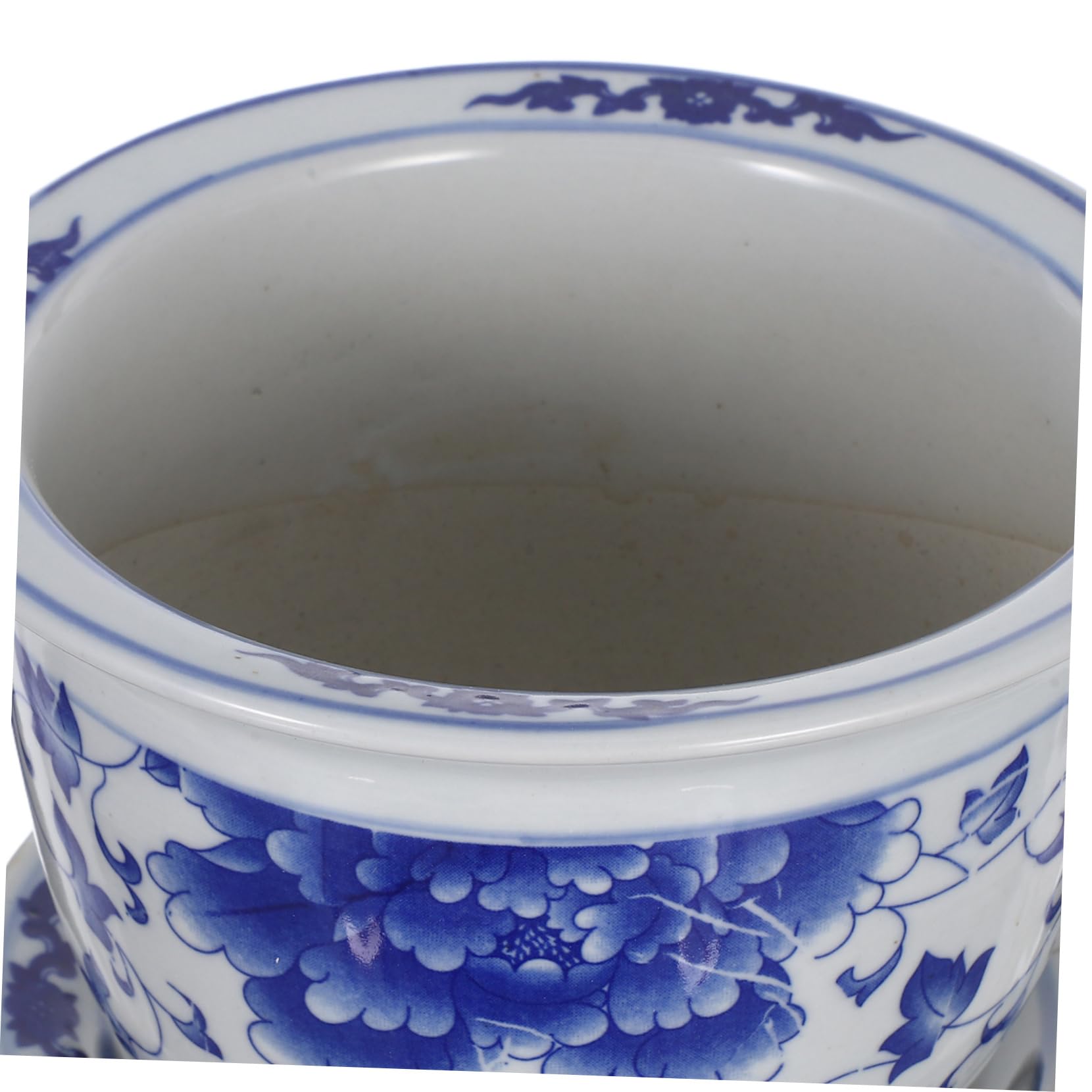 Toyvian Doniczek Ceramicznych z Podstawką Do Roślin Doniczkowych Elegancki Kwietnik Do Sukulentów i Orchidei Ozdobny Ceramiczny Pojemnik Balkonu i Ogrodu z Tradycyjnym Wzorem