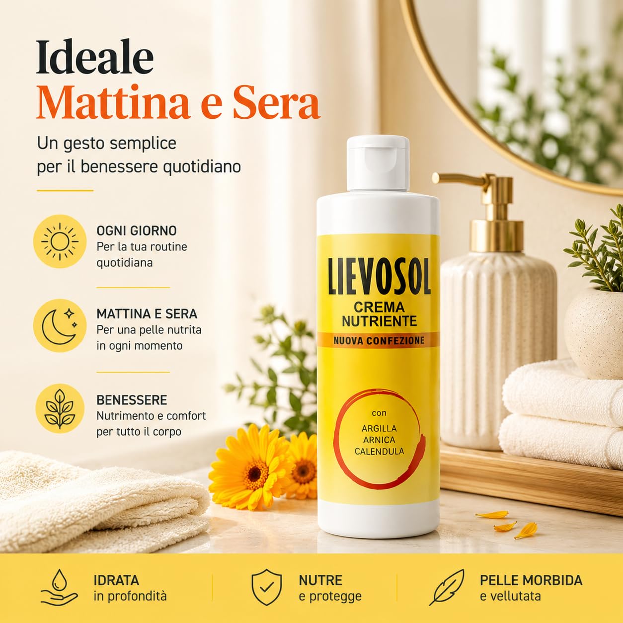Lievosol Crema Antidolorifica 400ml | Arnica e Artiglio del Diavolo, Sollievo Dolori Muscolari, Sollievo Dolori Articolari, Sollievo Schiena e Cervicale