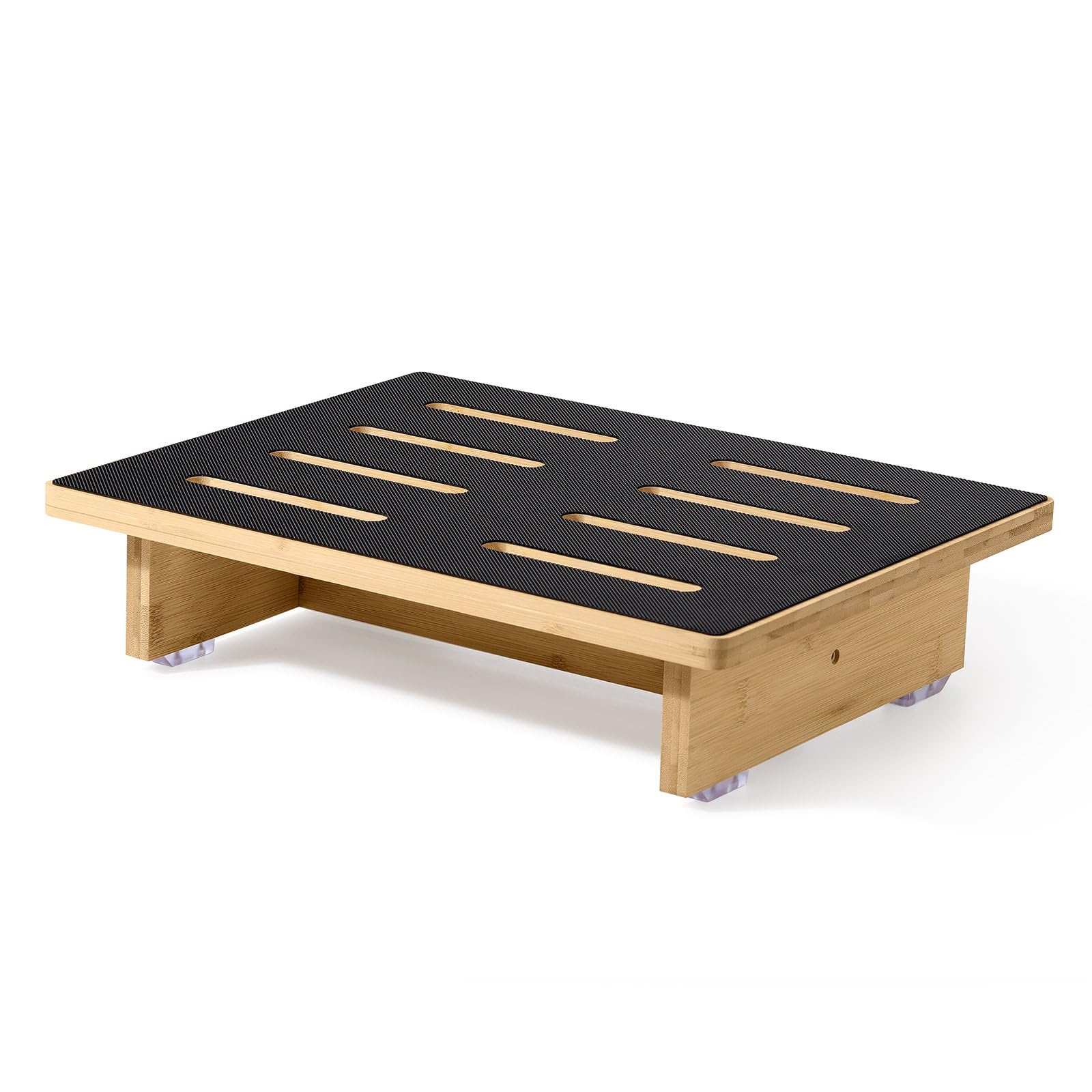 Roylvan Taburete para Adultos, Escalón para Camas Altas, Taburete Antideslizante con Capacidad de Carga de 440 LB para Ancianos, Niños, Junto a la Cama, Ducha, Cocina, Madera de Haya/Negro
