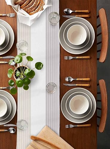 Miniatura 3 de Custom Bed USA Camino de mesa geométrico para tocador, 18 x 72 pulgadas, lino de arpillera, antideslizante, resistente al calor, mantel individual