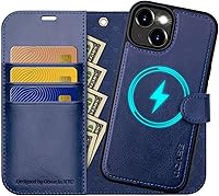 Vista 32 de OCASE Funda tipo cartera desmontable para iPhone 12 y iPhone 12 Pro con tarjetero [2 en 1] Funda de piel sintética con soporte de bloqueo RFID