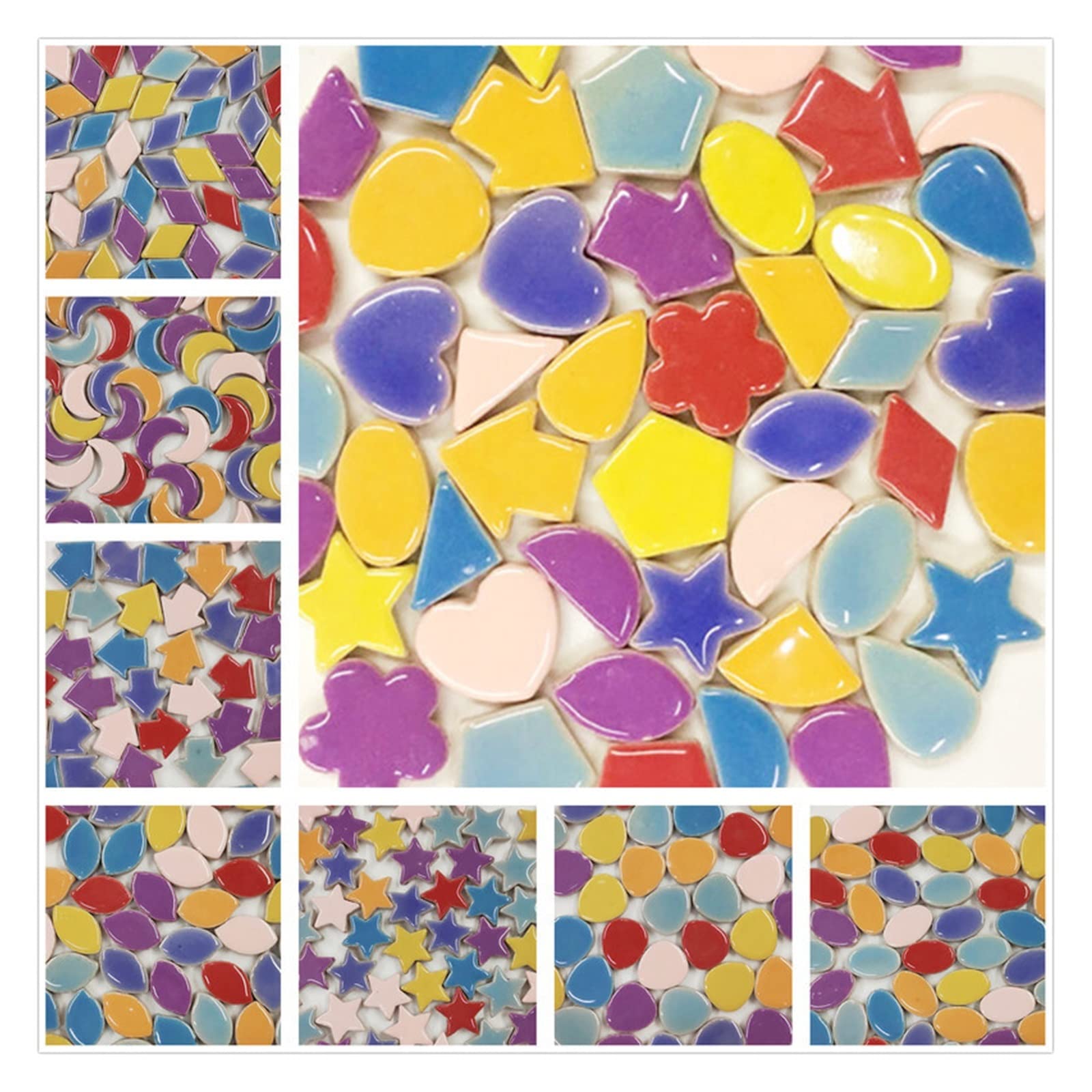 płytki mozaikowe, Kreatywne ceramiczne płytki mozaikowe DIY Hobby Rzemiosło Sztuka Ręcznie robione Materiały dekoracyjne Różne mieszanki Nieregularna mini mozaika 100g(N)