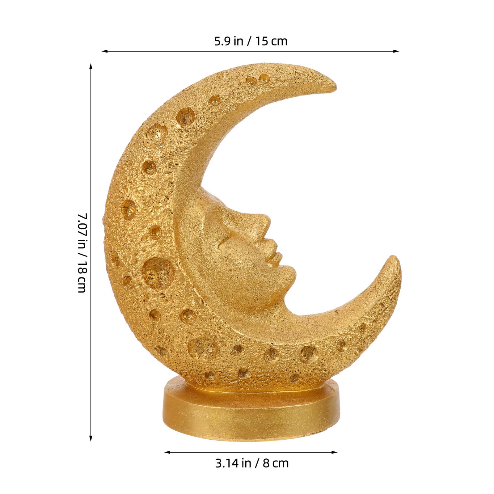 GARVALON Decorazioni in Resina per Ramadan Ornamento Forma di Mezzaluna per Feste Eid Statuina Islamica da Tavolo Decorazioni Speciali per Casa per Eid Mubarak