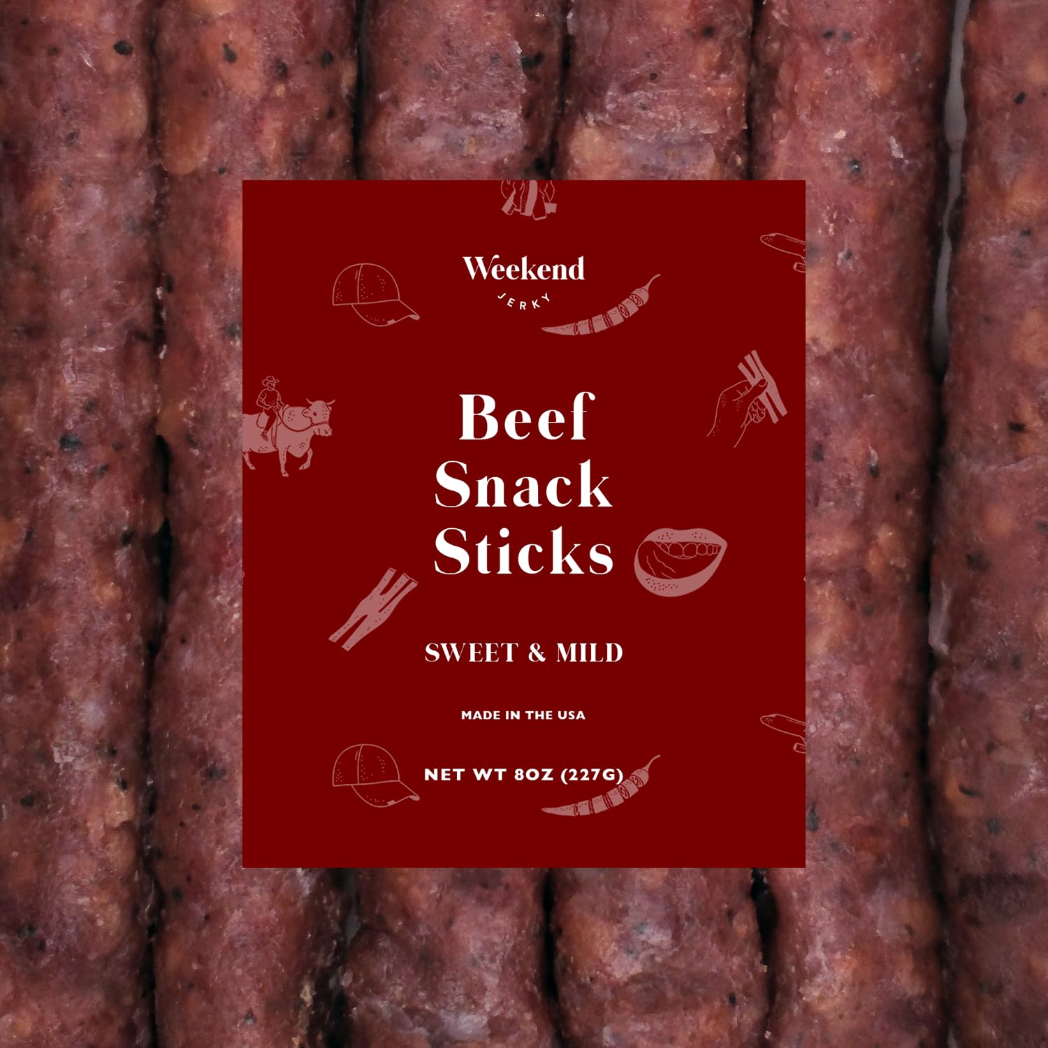 Sweet & Mild Beef Snack Sticks, 8 oz, Made in the USA with Utah-raised cattle