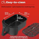 Vortex Slim 6QT Air Fryer that Crisps, Roasts, Reheats, Bakes, Broils & is Quiet, Space Saving, Nonstick, Dishwasher-Safe, 100+ In-App Recipes, from the Makers of Instant Pot, Black — image 6