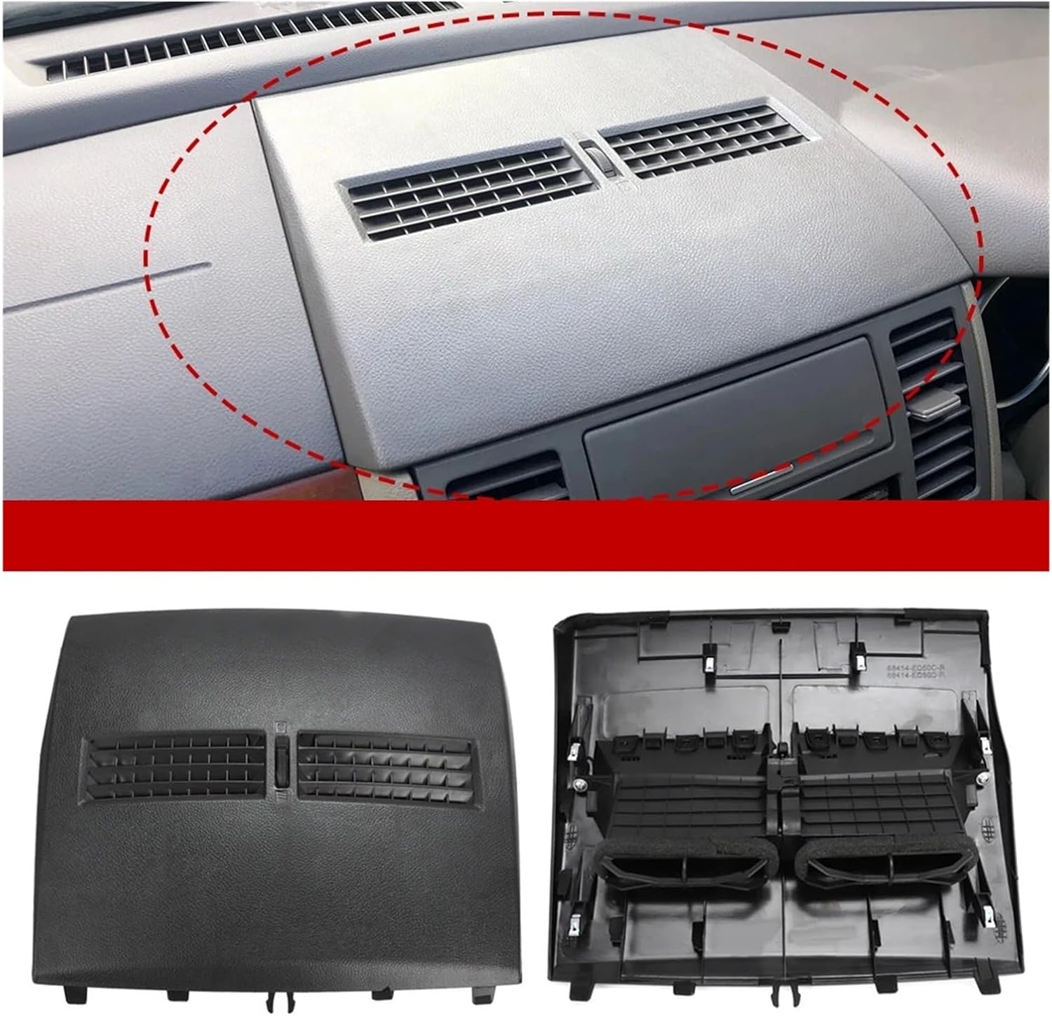 Air Outlet Car Center Dashboard Finisher-Instrument Panel Cover Fit for Nissan Tiida 05-11 Middle Air Conditioner Outlet Vents Left Right Hand Attractive and Durable(RHD Black Set)