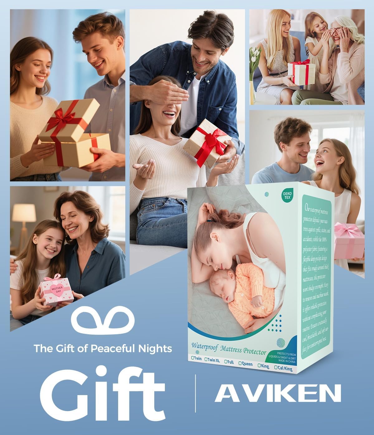 Waterproof Mattress Protector Queen Size, Soft Breathable Mattress Pad with Deep Pocket 8"-21", Noiseless 3D Air Fabric Cooling Mattress Cover for Bed, Machine Washable, White - Image 9