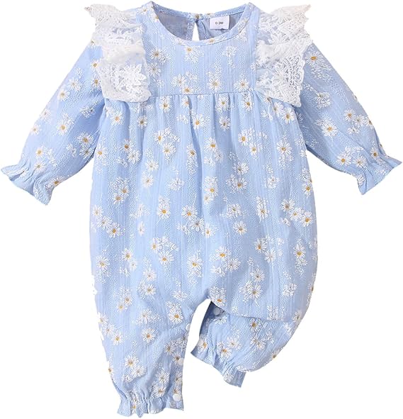 Amazon Co Jp ベビー ロンパース 女の子 長袖 秋 冬 赤ちゃん 肌着 カバーオール 可愛い 花柄 ボディースーツ 子供 新生児 服 パジャマ インナー 柔らかい ジャンプスーツ キッズ 前開き ガールズ ルームウェア おしゃれ 韓国 ベビー服 ギフト ファッション