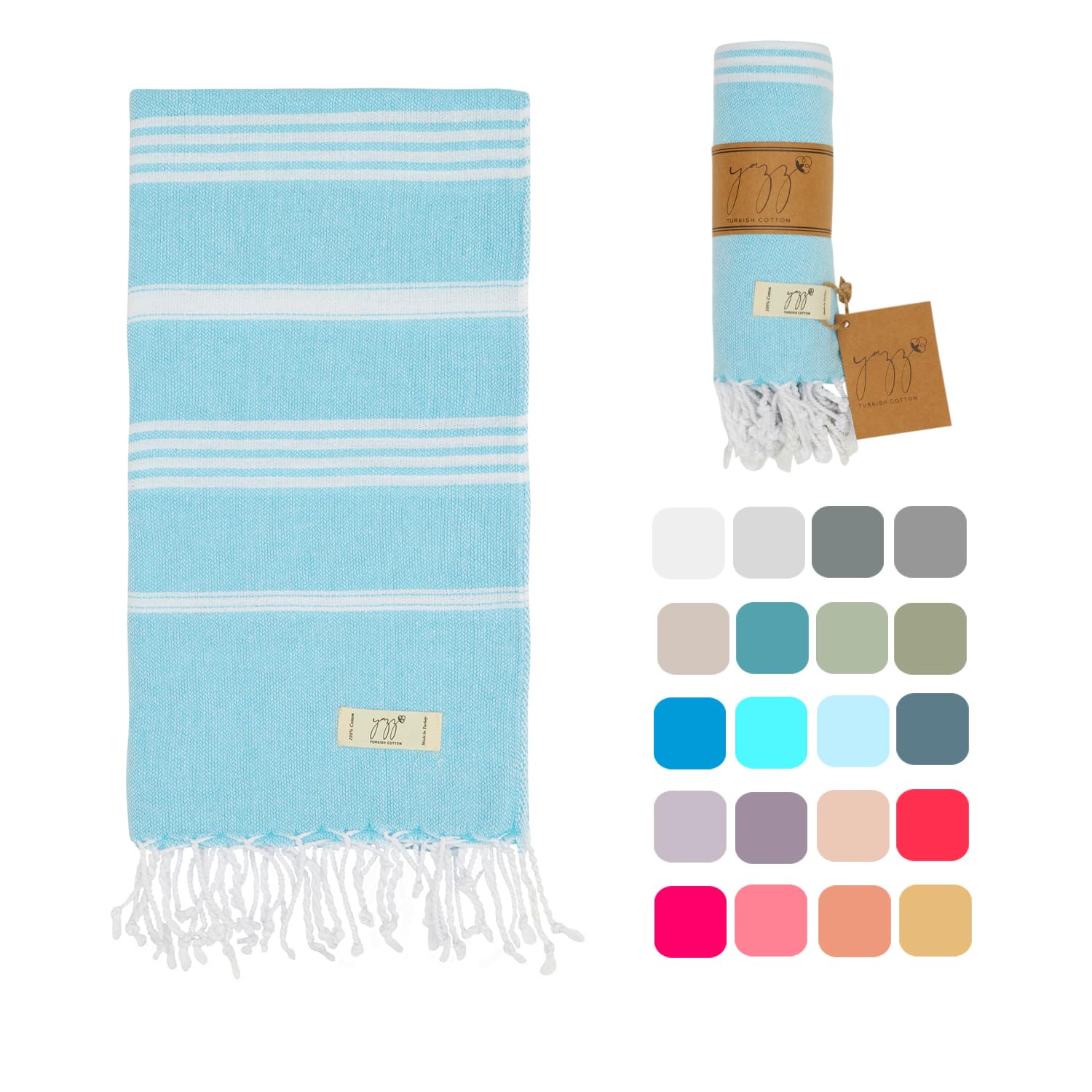 Oversized Turkish Beach Towel 38''x71'' - Set Of 2 | 100% Turkish Cotton Lightweight Sand Free Quick Dry Pool Towels | Extra Large Bath Towels For Adults Beach Blanket Essentials - View #7