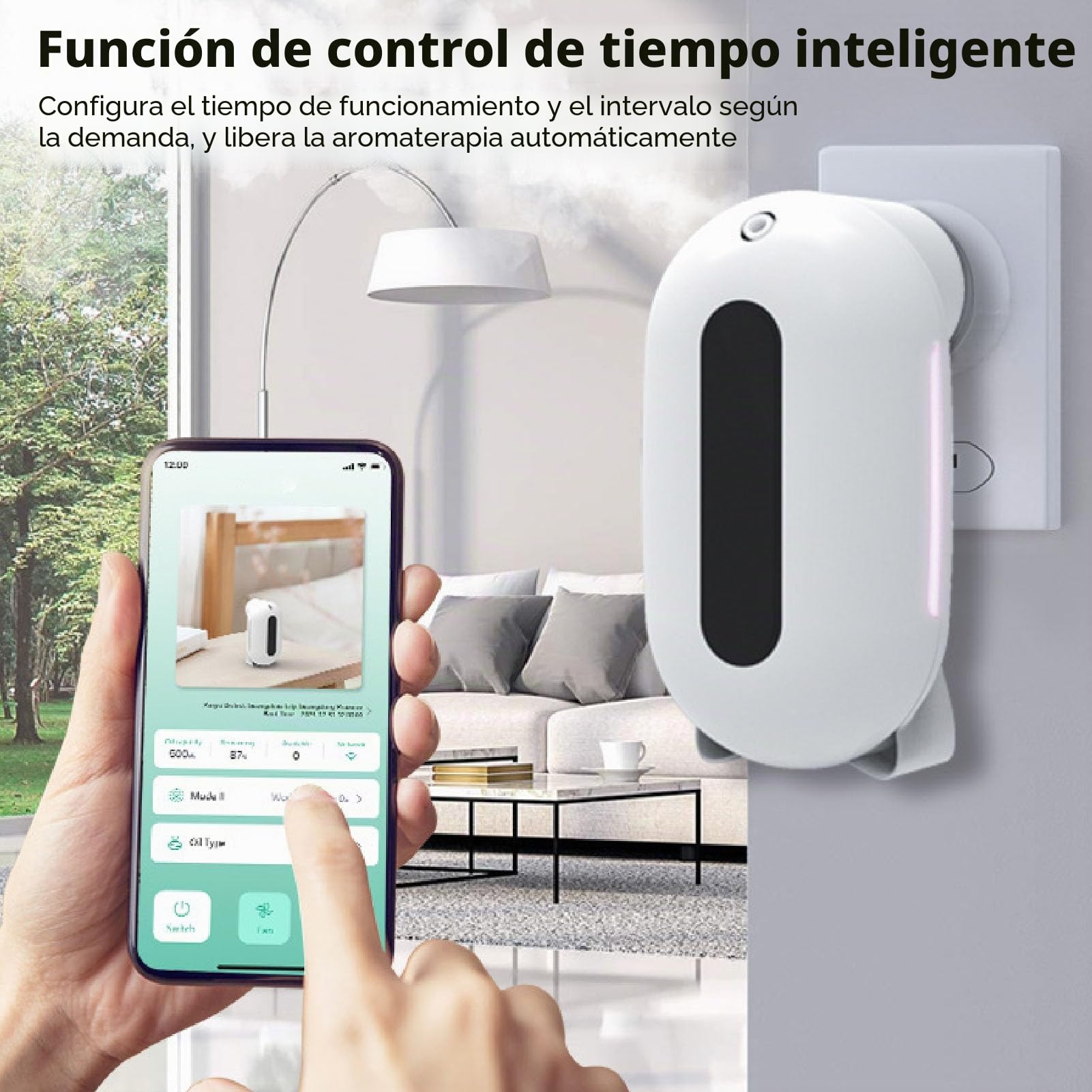 Difusor sin Agua Enchufable, Difusor de Fragancia, Difusor de Aromaterapia de Aceites Esenciales con Temporizador, Difusor sin Agua para Aceites Esenciales para el Hogar,