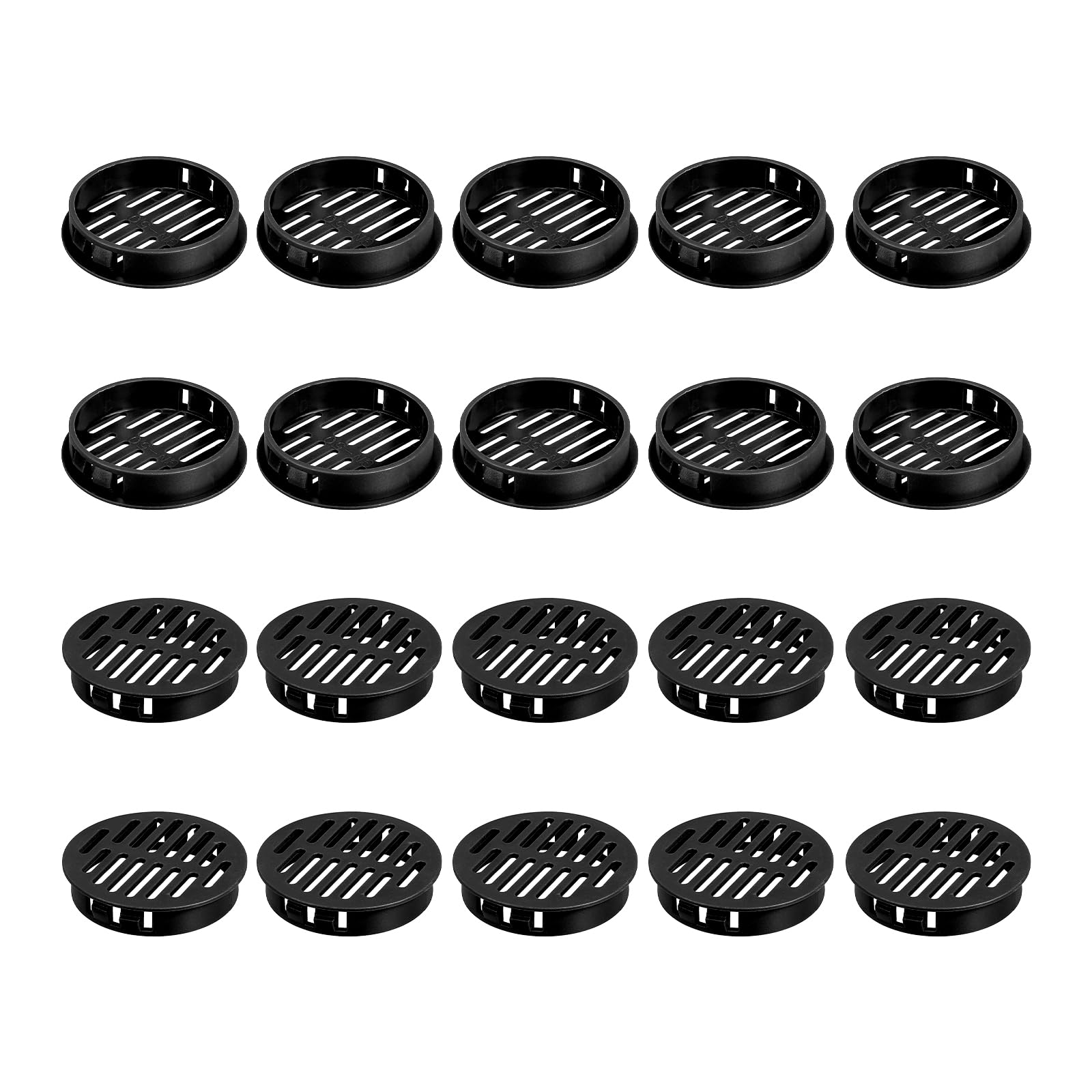 Grille d'aération circulaire plastique 50mm noir uxcell lot de 36 pour meuble cuisine