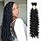 Human Braiding Hair Mix Synthetic Boho Hair for Braiding, 18 Inch Deep Wave Bulk for Boho Braids 2 Pcs Curly Bohemian Wet and Wavy Braiding Hair(1B, 18 Inch-2pcs)