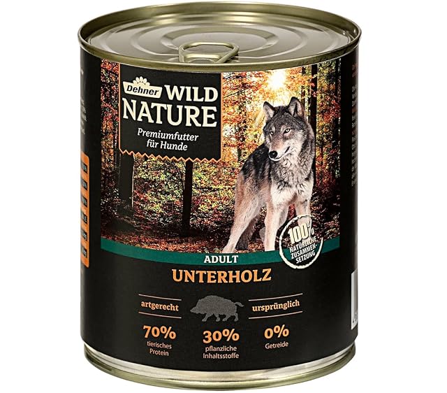 Foto 4 de 5 de Dehner Wild Nature - Comida húmeda para Perros, sin Cereales, sin azúcar, para Perros Adultos, jabalí, 6…